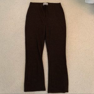 Urban Outfitters soft crop black plaid pants with flare bottoms